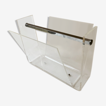 Roche & Bobois 80's vintage Plexiglas magazine rack