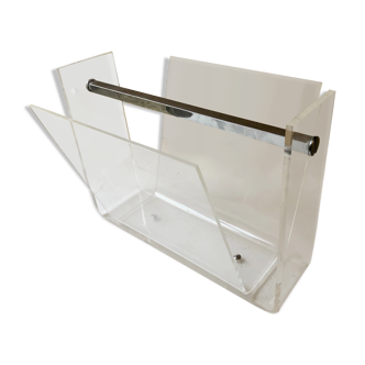 Roche & Bobois 80's vintage Plexiglas magazine rack