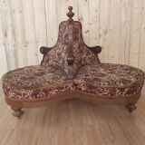 Old 3-seater terminal chair 19th century