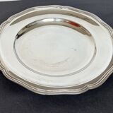 Round silver metal dish