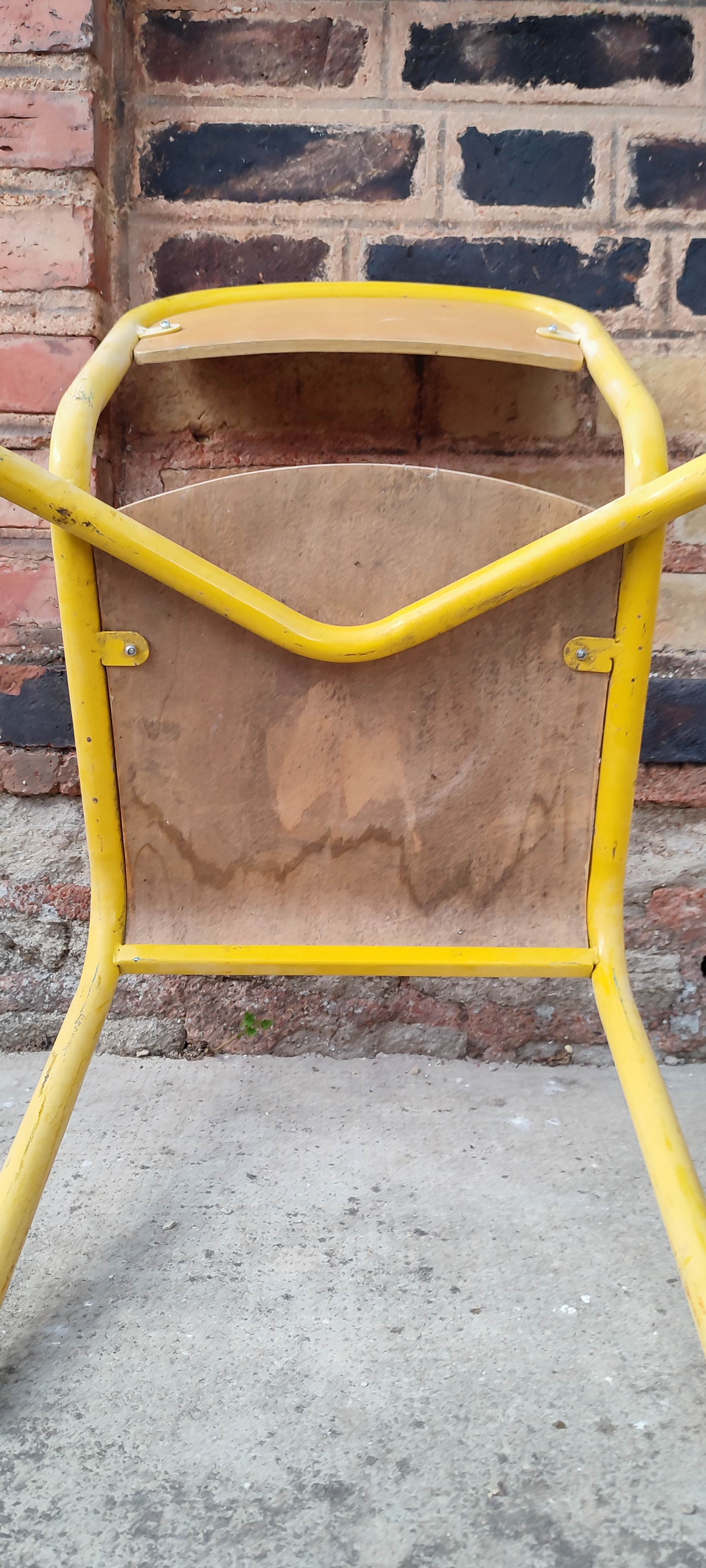 Set of three vintage children's school chairs