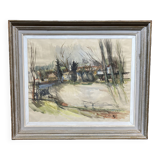 Framed watercolor