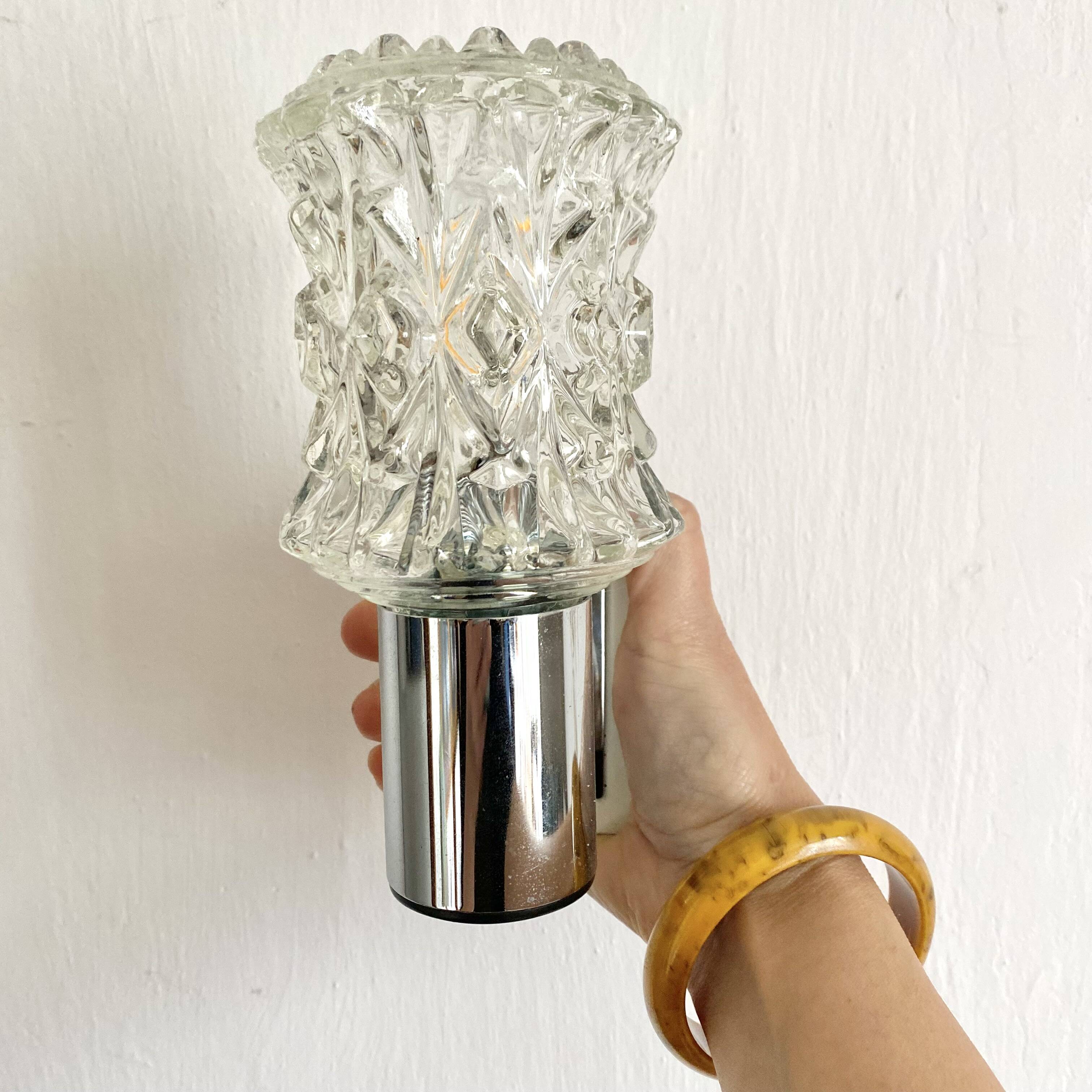 Pair of vintage chrome wall lights, 70s, Raak