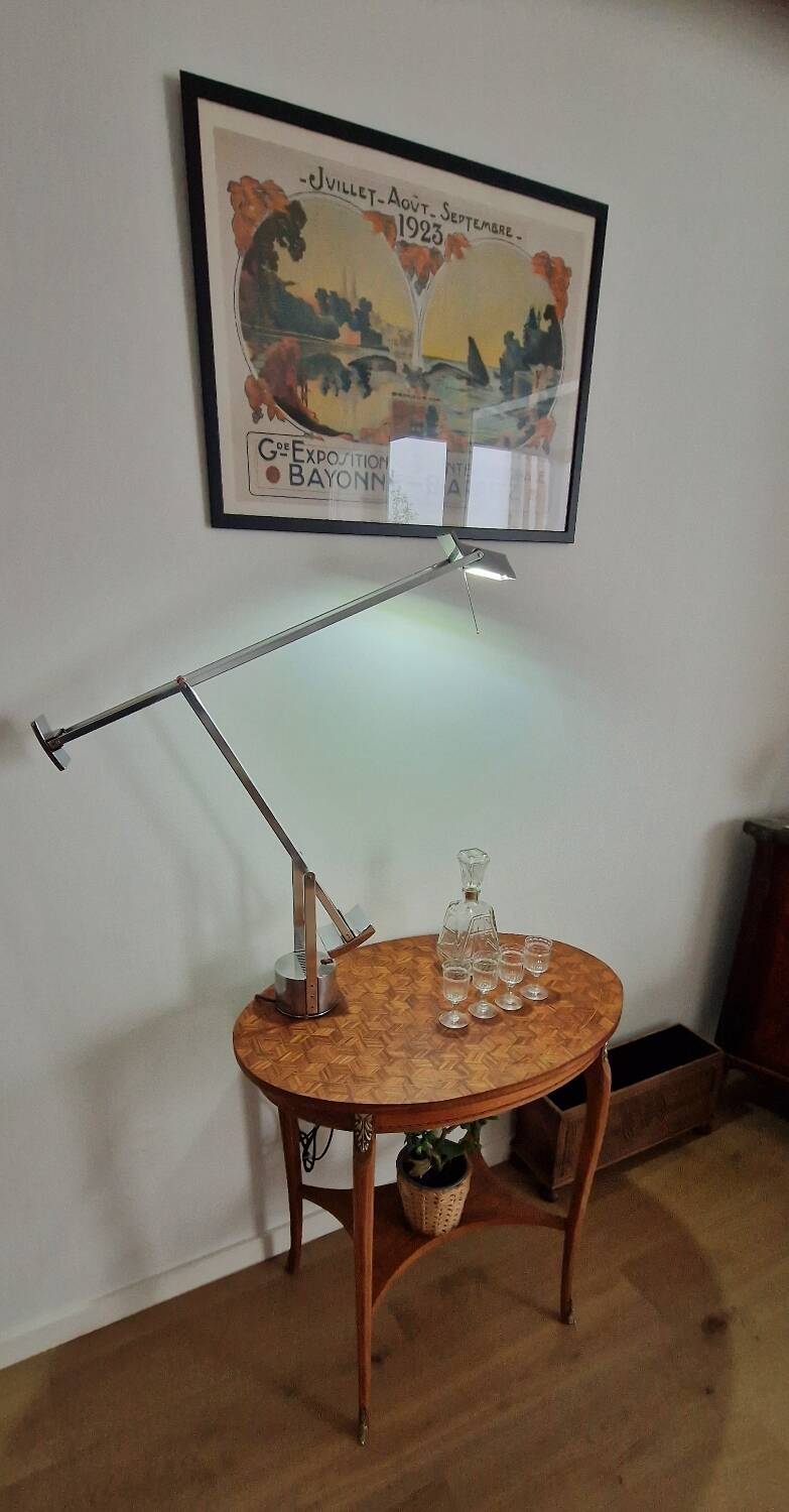 Mid-20th century marquetry pedestal table