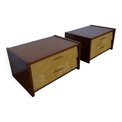 Paire de tables de chevet suspendues style scandinave