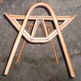 Magazine rack Wicker rattan of the 1970s vintage