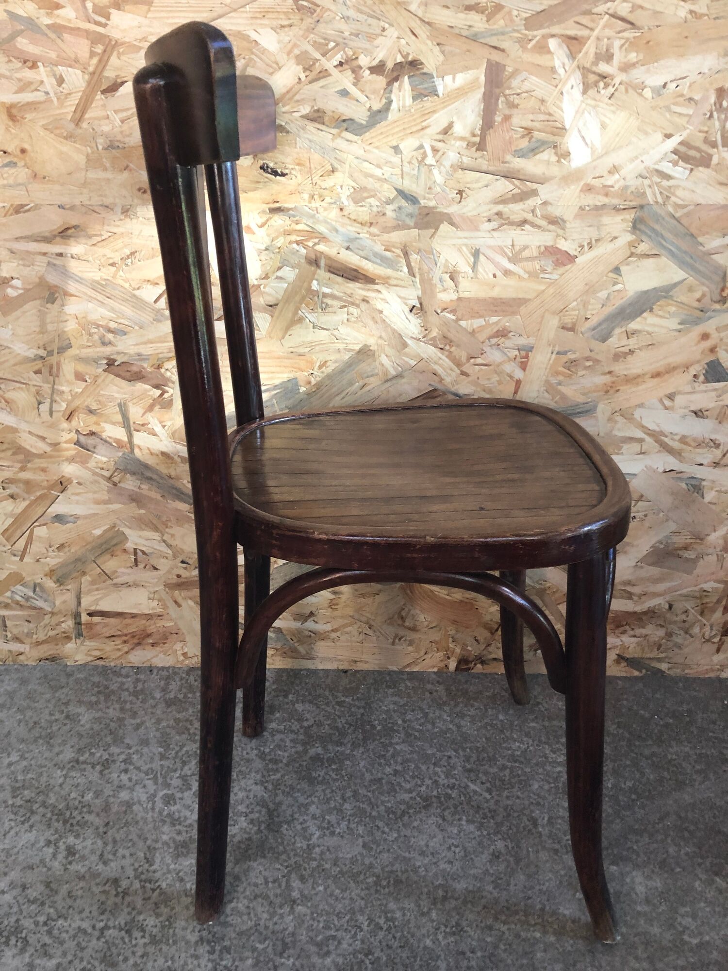 Old Chair Bistro Dark Curved Wood 70s Vintage