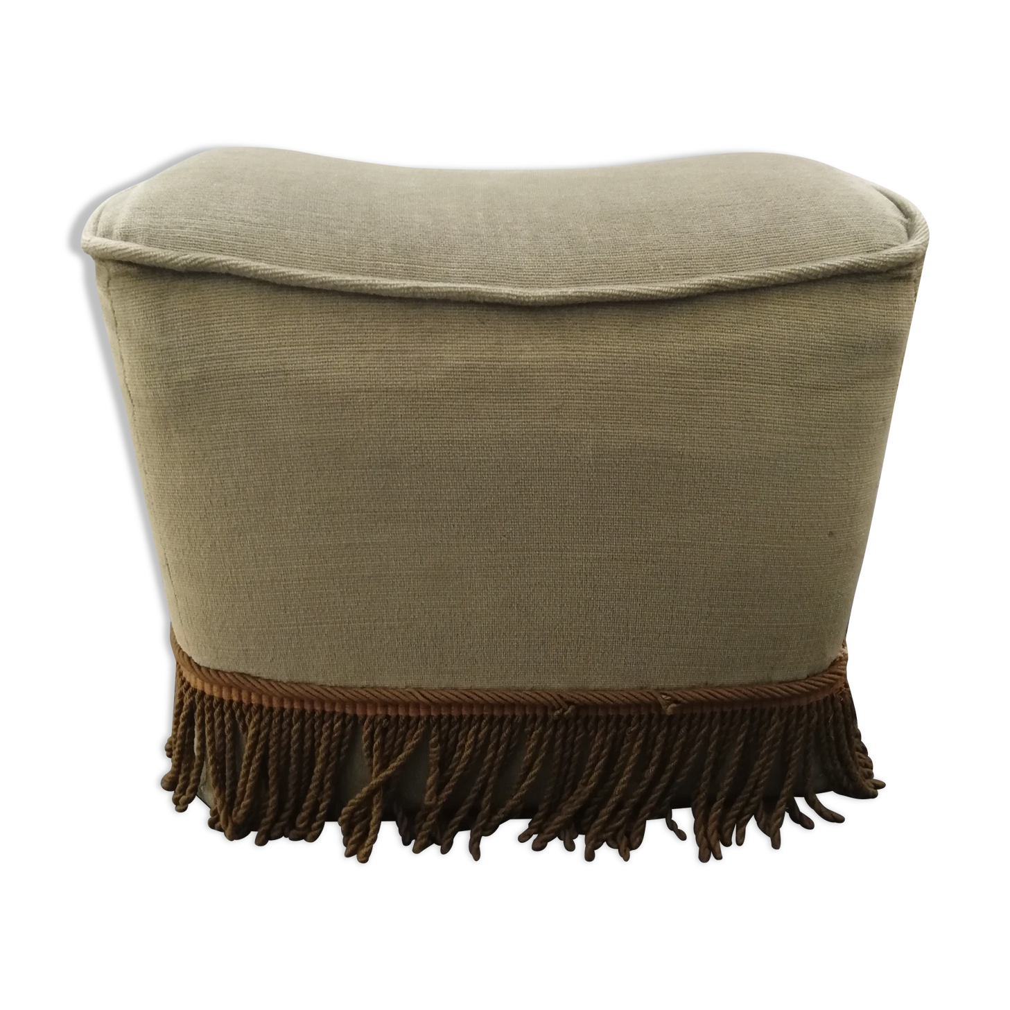 Green velvet pouf 60s