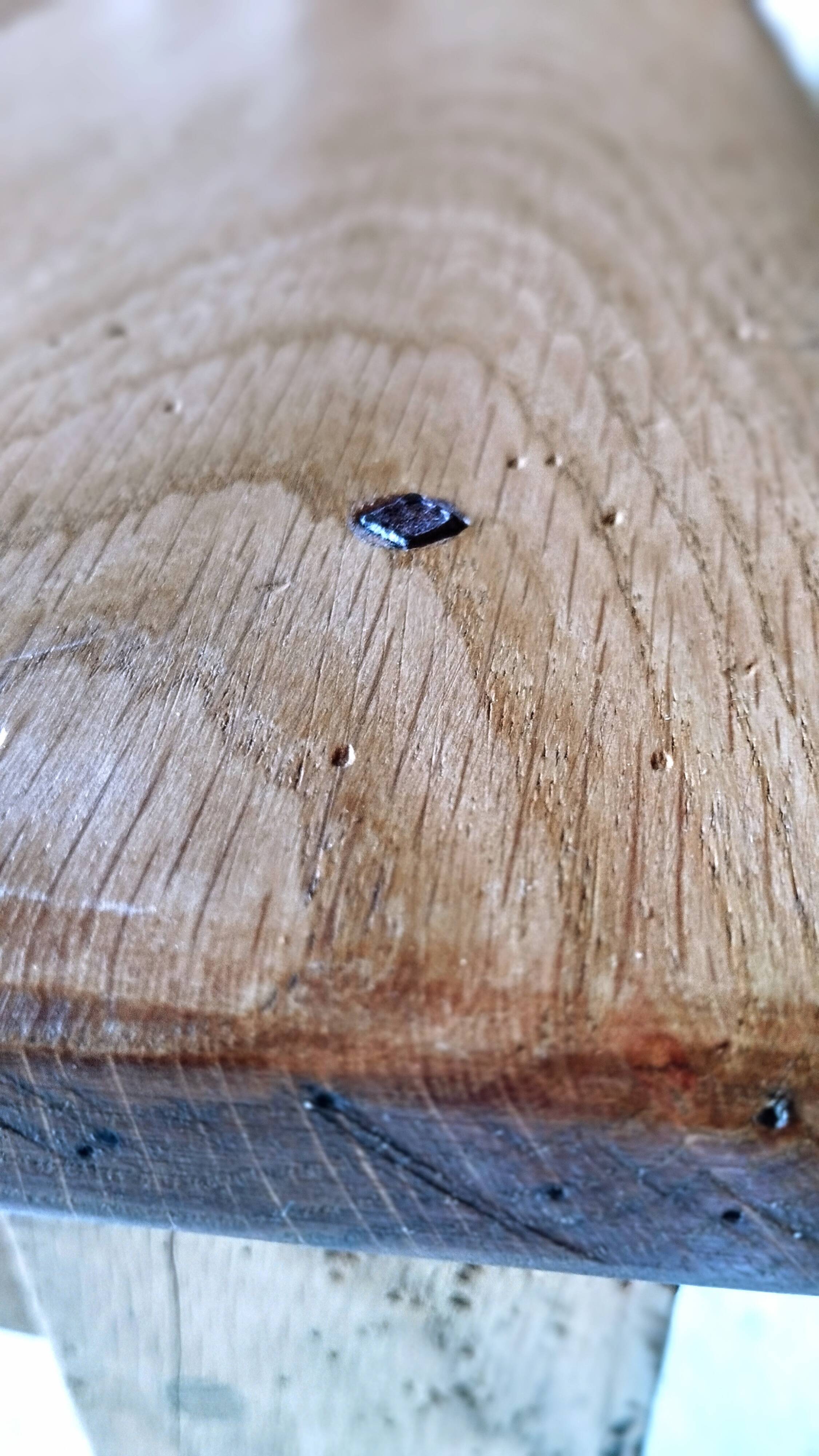 Rustic farmhouse table in solid oak with antique patina finish 200 x 90