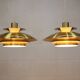 Rare golden pair of Danish design lamps  - great condition.