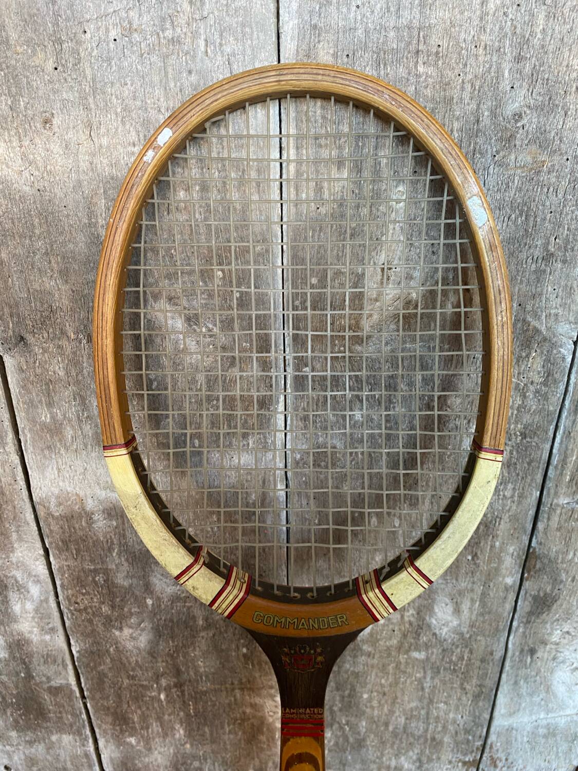 Ancienne Raquette Tennis COMMANDER Bois Sport Vintage #B765