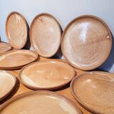 Set of 10 flat plates potter's sandstone