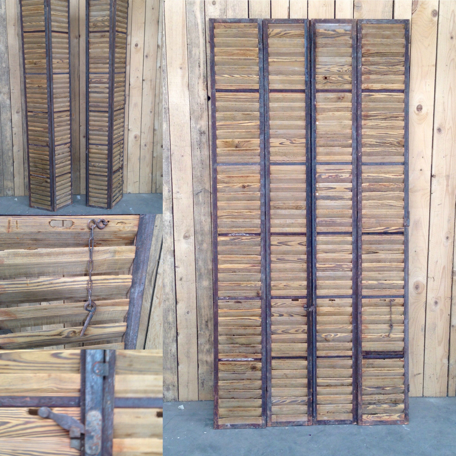 Four shutters louvered pine