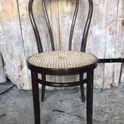 Chair bistrot style thonet dark wood & seat cannée 70s vintage #a233