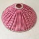 Lampshade in furrowed gingham red fabric and trimmings