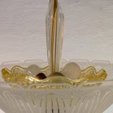 Large Swedish textured glass pendant light Orrefors