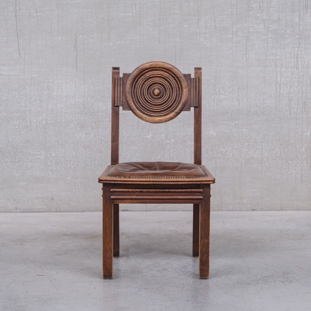 6 French deco oak dining chairs