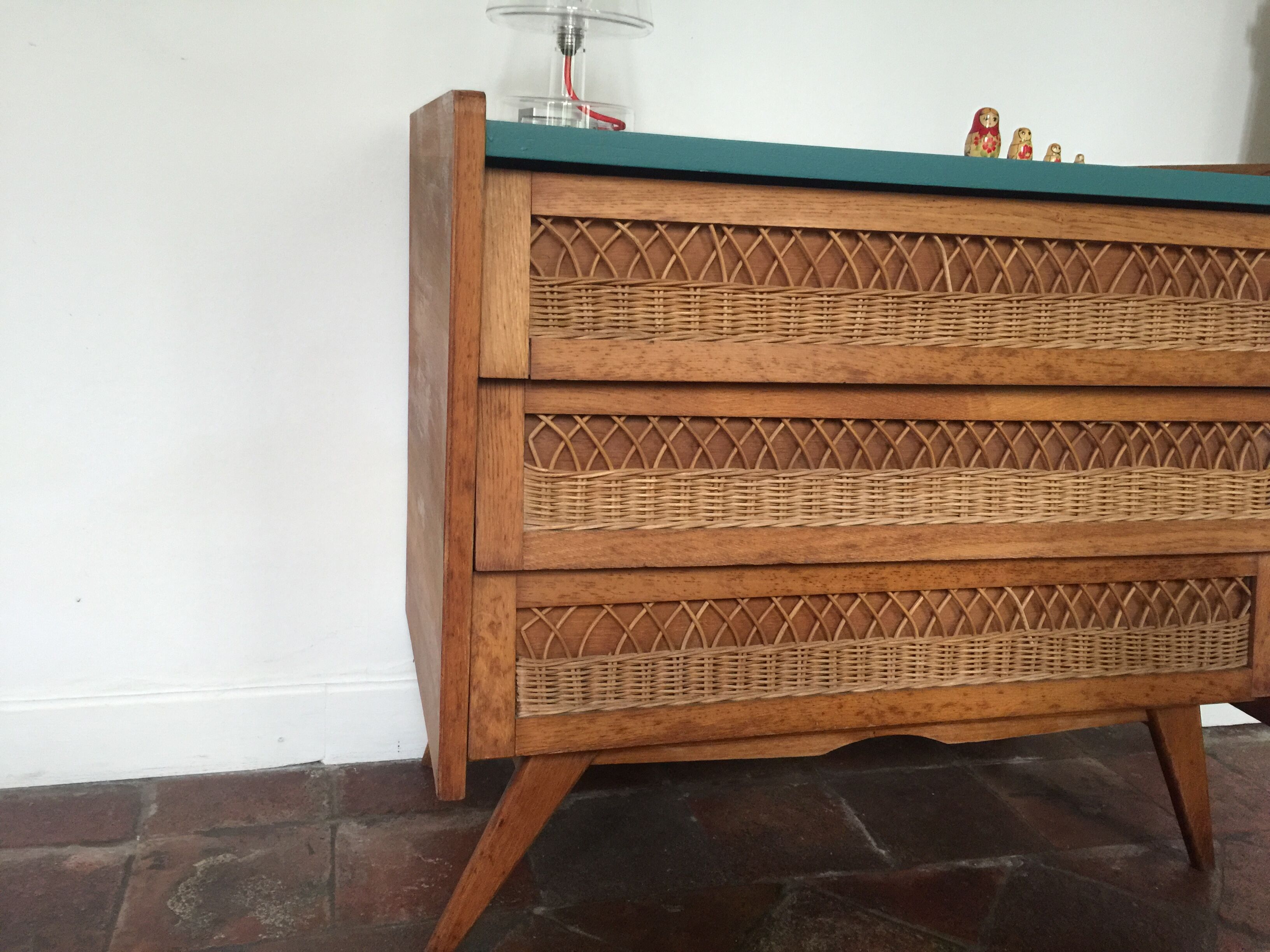 Rattan dresser