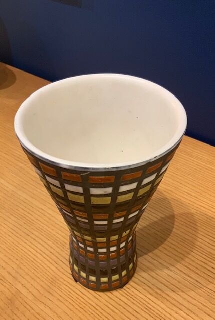 Very nice vase by Roger Capron with grid décor