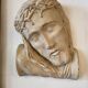 Head of jesus christ plaster sculpture signed courtin to hang