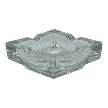 Cendrier vintage rectangulaire en verre, design à deux repose-cigarettes