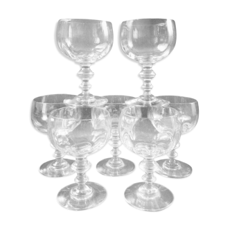 Set of 7 old wine glasses XIXth
