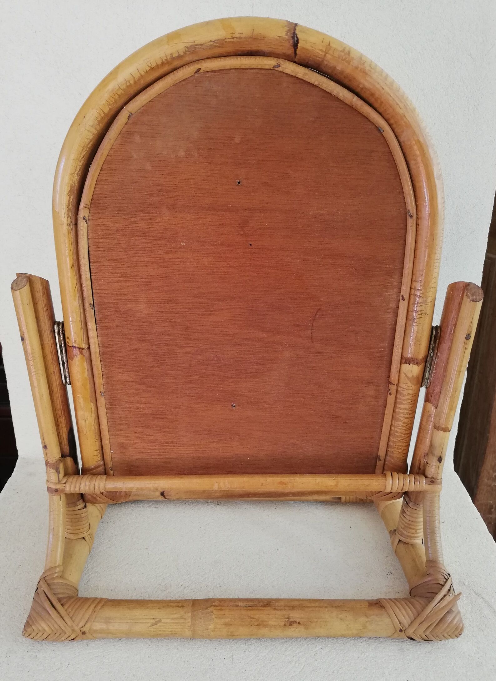 Rattan psyche mirror from the 1960/1970s