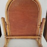 Rattan psyche mirror from the 1960/1970s