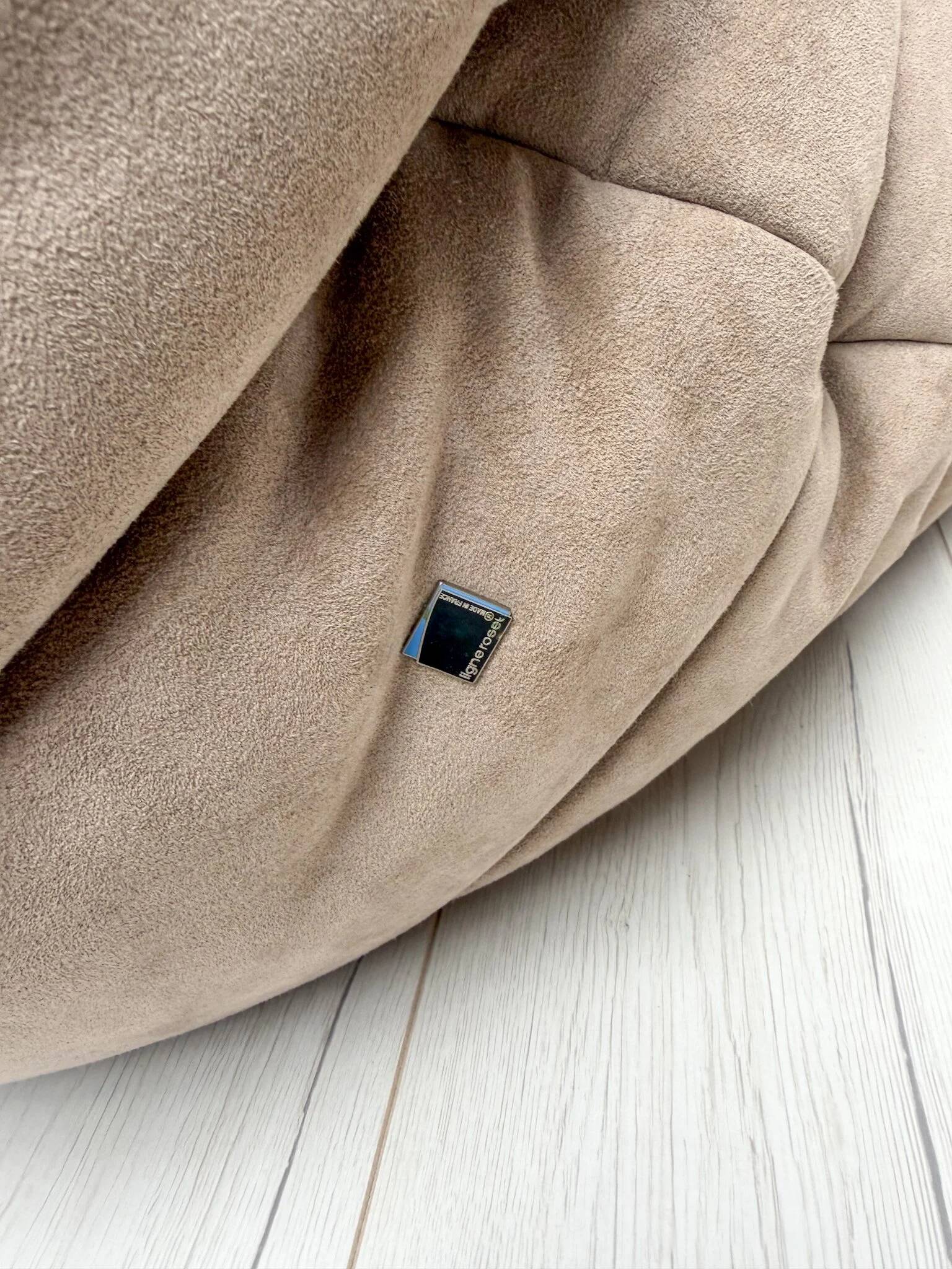 1990s vintage original taupe Alcantara Togo 2-seater by Michel Ducaroy for Ligne Roset