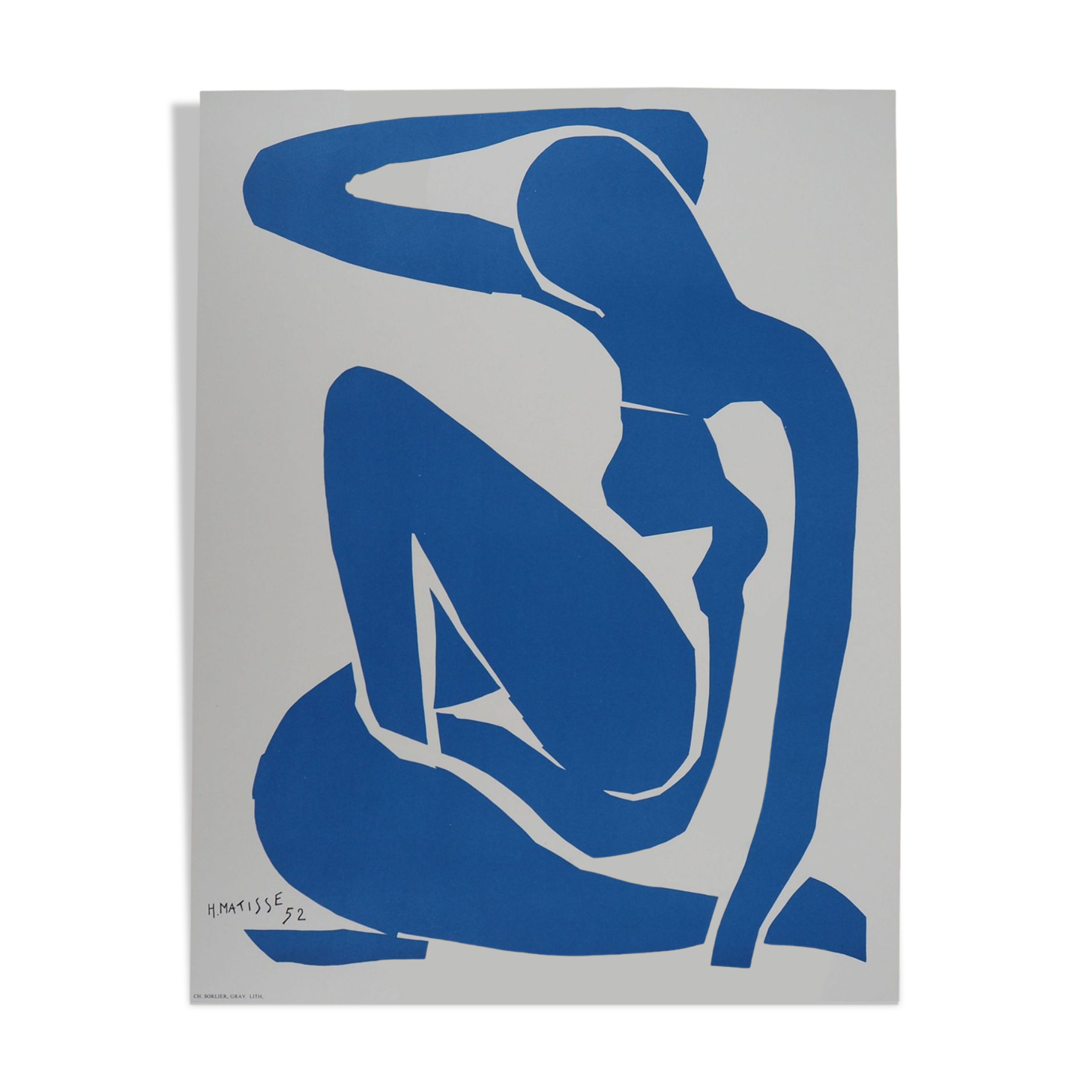 Henri matisse - nu bleu gracieux - affiche originale vintage musée céret (1980)