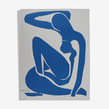 Henri matisse - nu bleu gracieux - affiche originale vintage musée céret (1980)