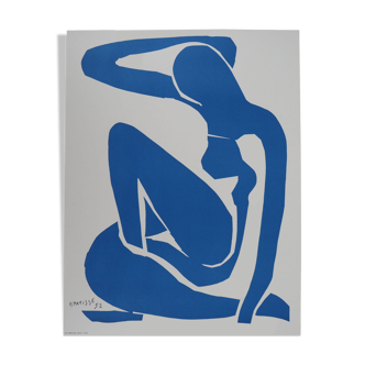 Henri matisse - graceful blue nude - original vintage poster musée céret (1980)