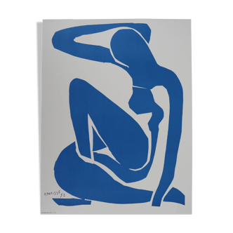 Henri matisse - nu bleu gracieux - affiche originale vintage musée céret (1980)