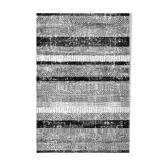 Black and white striped home rug