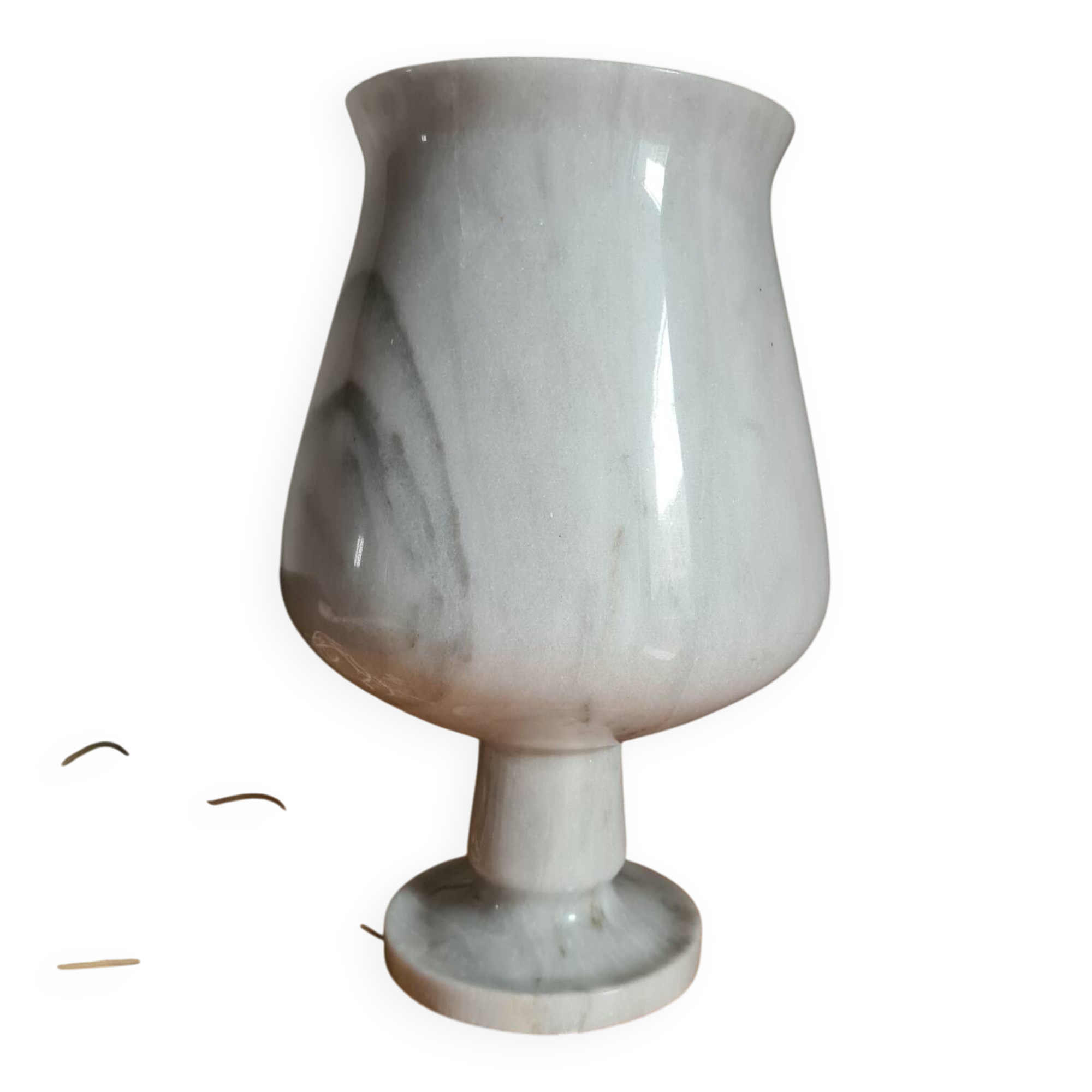 Vintage Carrara marble lamp