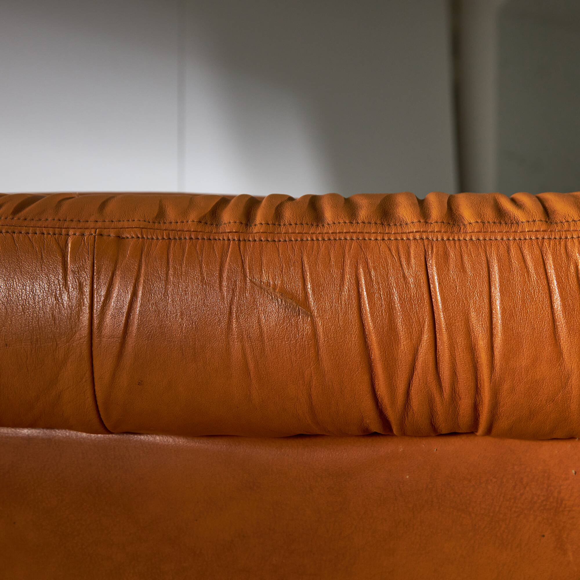 Light Warm Brown Leather Sofa Set