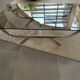 Rectangular chrome metal coffee table and 70s smoked glass