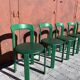 6 Bruno Rey Kush & co Green Stackable Chairs Circa 1970