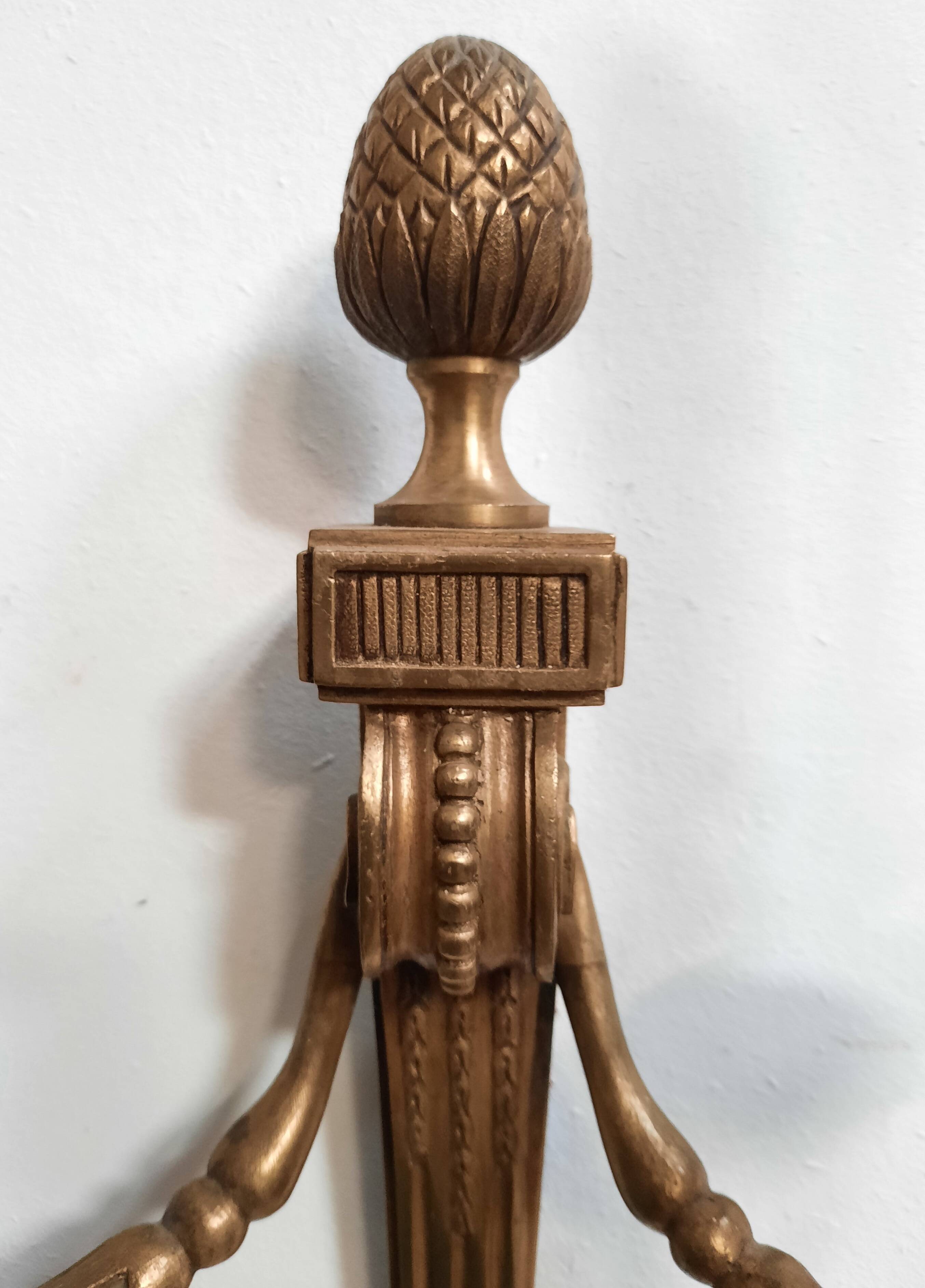 Pair of Louis XVI style bronze wall lights