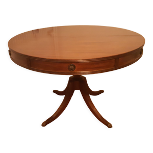 Table ronde en acajou vernis avec