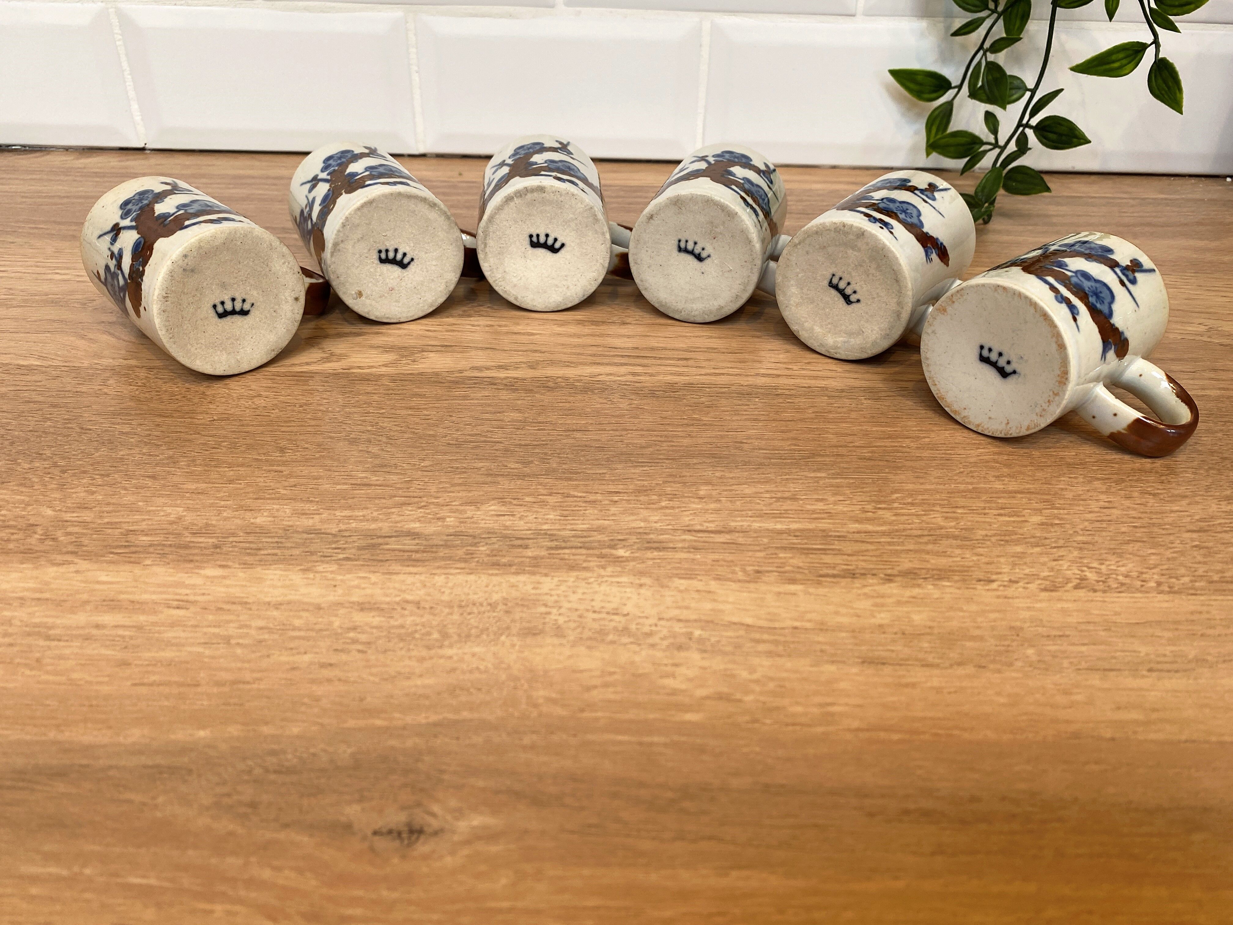 Set of 6 stoneware coffee cups