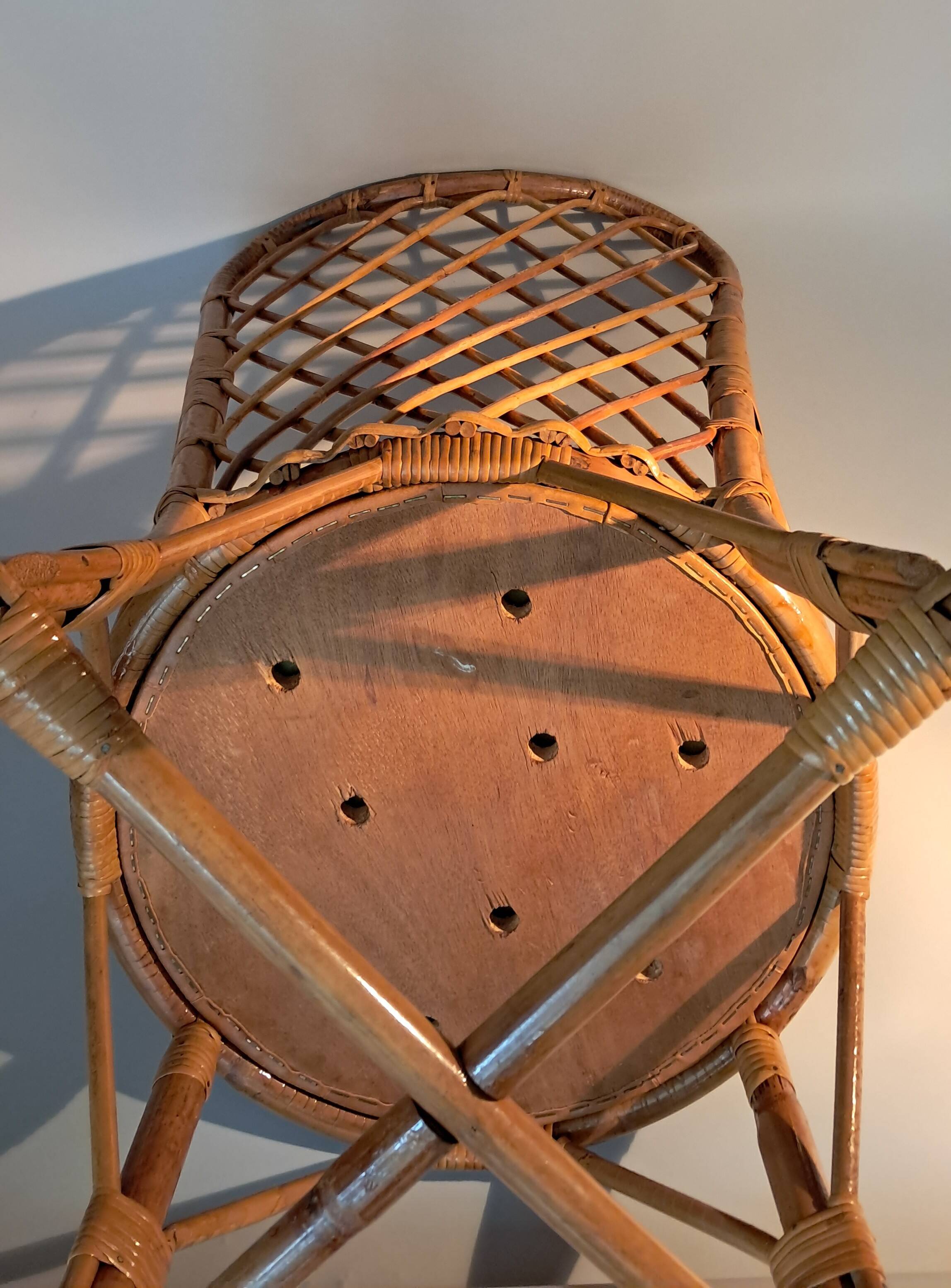 Rattan and bamboo chair 1950/1960.