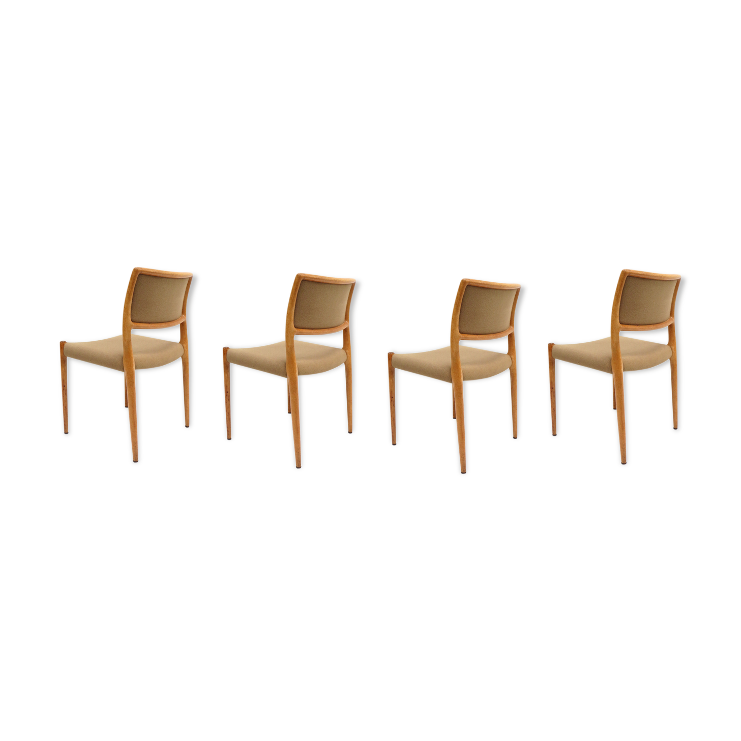 Set of 4 vintage dining chairs by Niels Moller Model 80