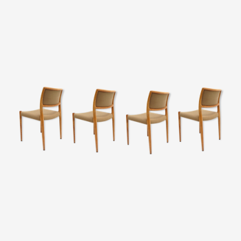 Set of 4 vintage dining chairs by Niels Moller Model 80