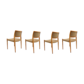 Ensemble de 4 chaises vintage par Niels Moller model 80 en chêne