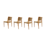 Ensemble de 4 chaises vintage par Niels Moller model 80 en chêne