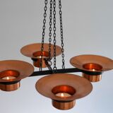 Metal and copper candleholder pendant by Carl Thore, 1975