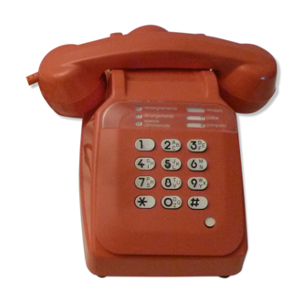 Téléphone orange à touches socotel 1984