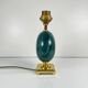 Table lamp Maison Le Dauphin in brass and green malachite imitation, 1980.