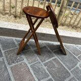 Pair of Adrian Reed Suzy folding stool seats in blond pine, 1970